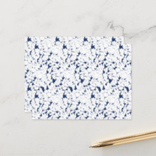 a white and blue background with a pattern postcard