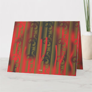 a white and brown striped wallpaper with a pattern thank you card