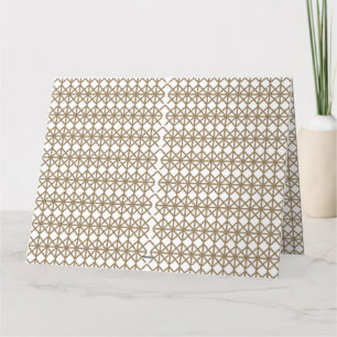 a white and gold geometric pattern thank you card