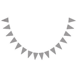A white and grey geometric pattern fills the image bunting flags