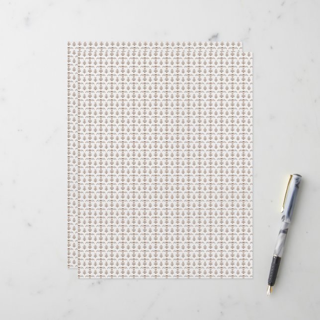 a white background with a brown pattern on it (Front/Back In Situ)