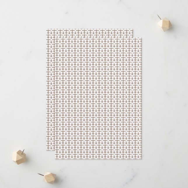 a white background with a brown pattern on it announcement (Front/Back In Situ)