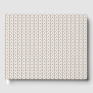 a white background with a brown pattern on it guest book