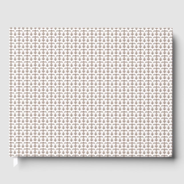 a white background with a brown pattern on it guest book (Front)