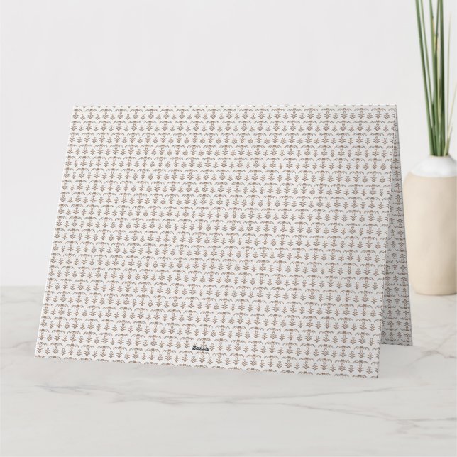 a white background with a brown pattern on it thank you card (Back)