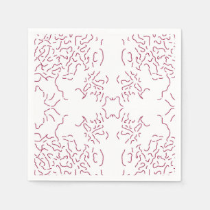a white background with a lot of red lines napkin
