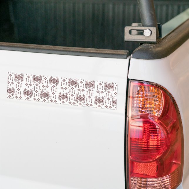  a white background with a red pattern on it bumper sticker (On Truck)