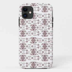  a white background with a red pattern on it iPhone 11 case