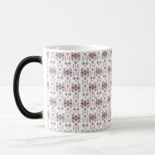 a white background with a red pattern on it magic mug