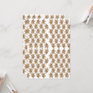 a white background with brown flowers on it invitation