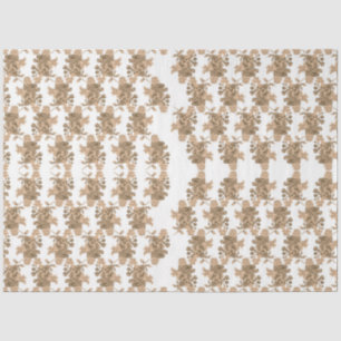 a white background with brown flowers on it tissue paper