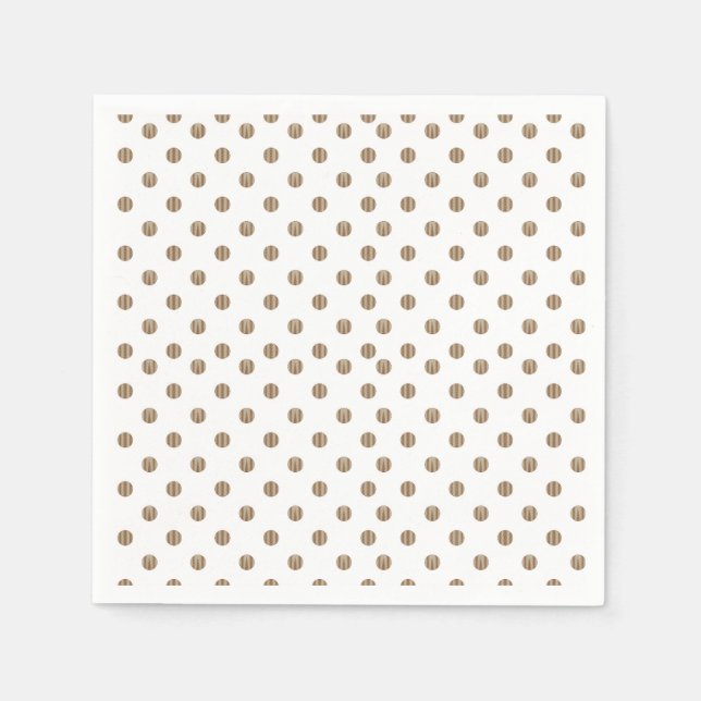 a white background with brown polka dots napkin (Front)