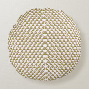 a white background with green leaves on it round pillow
