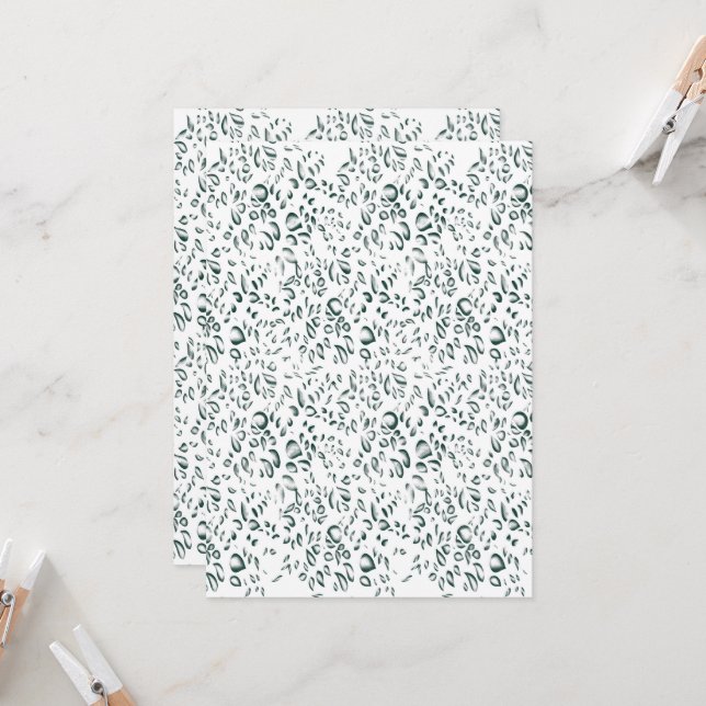 a white background with lots of drops of water invitation (Front/Back In Situ)