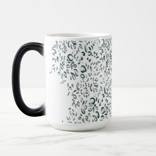 a white background with lots of drops of water magic mug