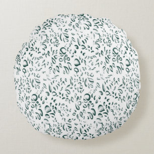 a white background with lots of drops of water round pillow
