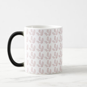 a white background with pink leaves on it magic mug