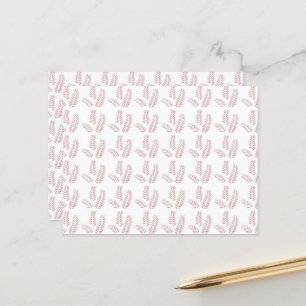 a white background with pink leaves on it postcard