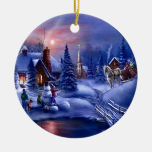 A White Christmas Ceramic Ornament