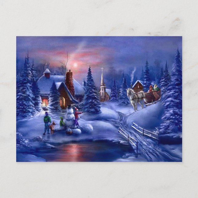 A White Christmas Holiday Postcard (Front)