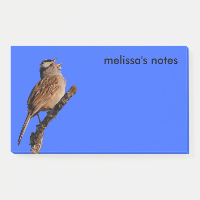 A White-Crowned Sparrow Sings to the Sun Post-it Notes (Front)