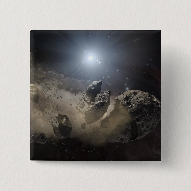 A white dwarf star 2 inch square button (Front)