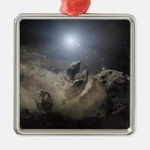 A white dwarf star metal ornament