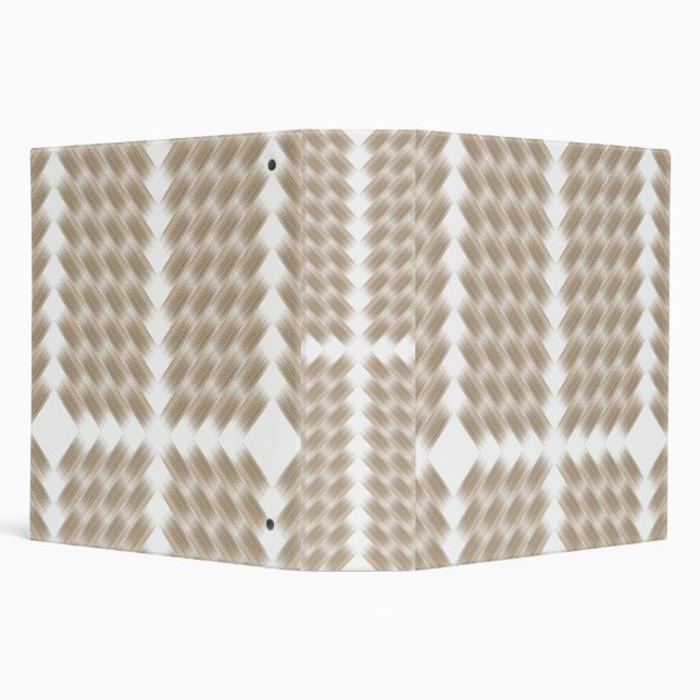 A white, equilateral triangle centred on a plain  binder (Background)