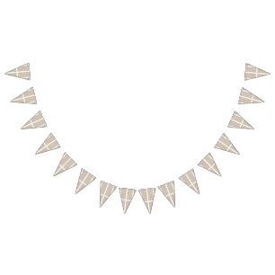 A white, equilateral triangle centred on a plain bunting flags