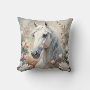 A White Horse  Throw Pillow