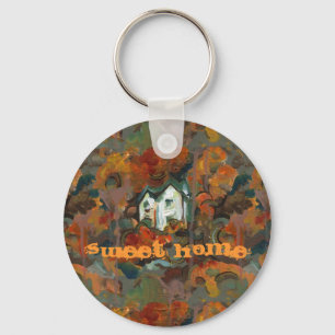 A White House & Autumn Trees Keychain