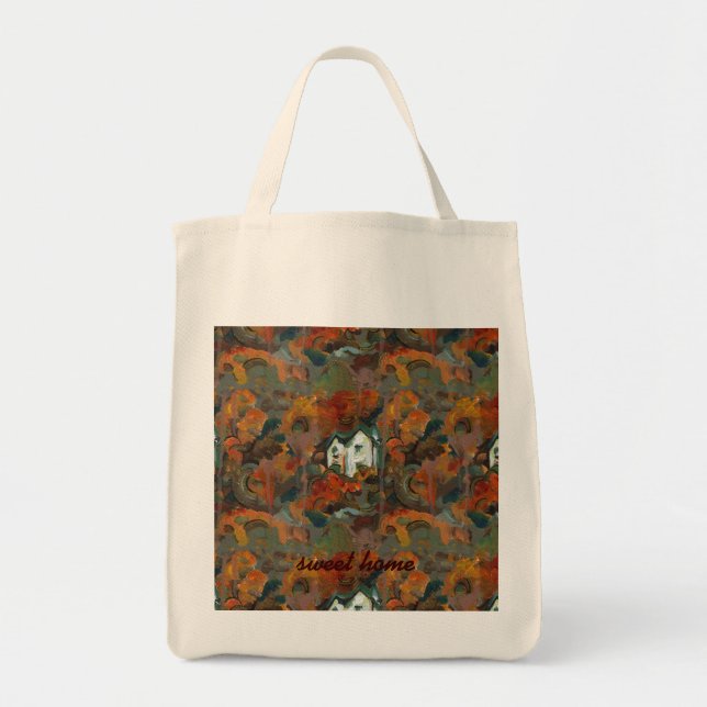 A White House & Autumn Trees Tote Bag (Front)