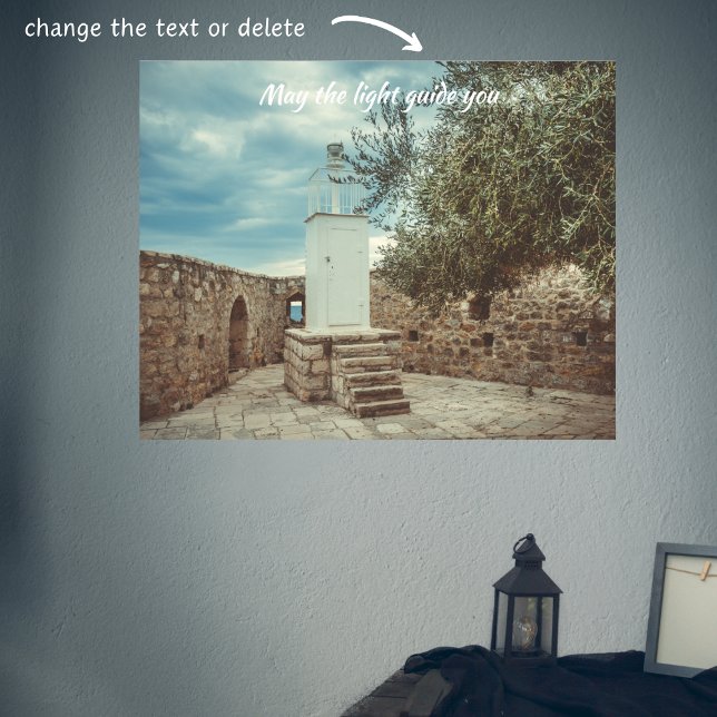 A White Lighthouse and an Olive Tree Poster (Creator Uploaded)