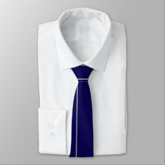 a white line tie in blue cloth