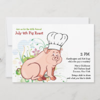 A Who Roast? Pig Roast Invitation