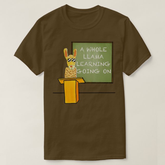 A Whole Llama Learning Going On Back To School Tea T-Shirt (Design Front)