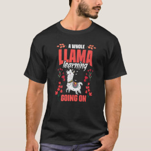 A Whole Llama Learning Going On Floral Animal Fana T-Shirt