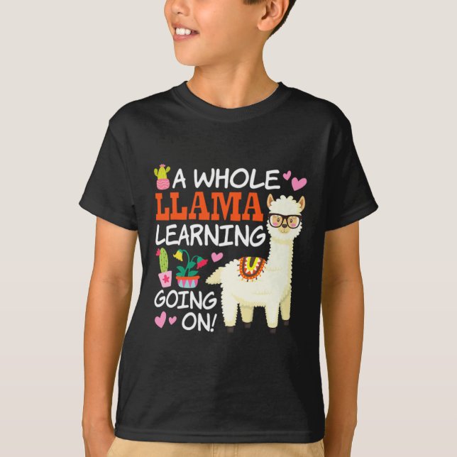 A Whole Llama Learning Going On Teachers Students T-Shirt (Front)
