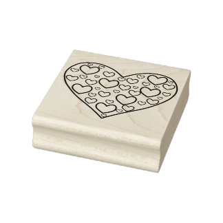 A Whole Lot of Hearts Rubber Stamp