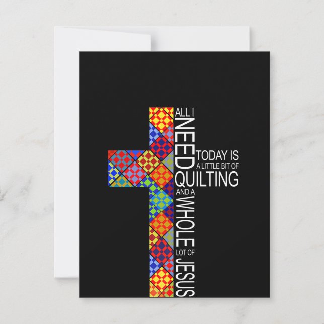 A Whole Lot Of Jesus And Quilting Sewing Crochet Thank You Card (Front)