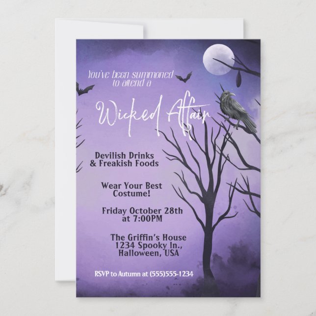 A Wicked Affair Invitation (Front)