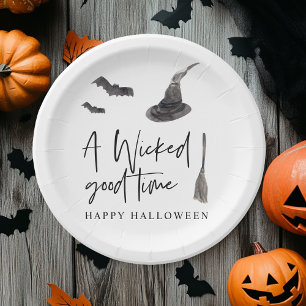 A Wicked Good Time   Happy Halloween Paper Plate