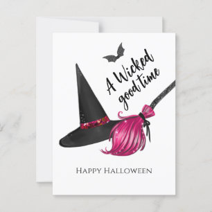 A Wicked Good Time Happy Halloween Postcard