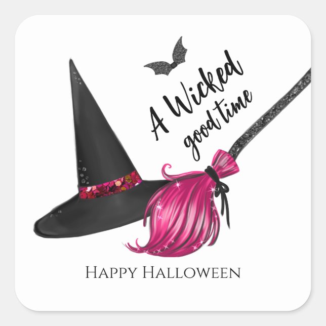 A Wicked Good Time Happy Halloween Square Sticker (Front)