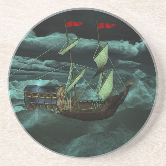 A Wild and Stormy Sea Coaster (Front)