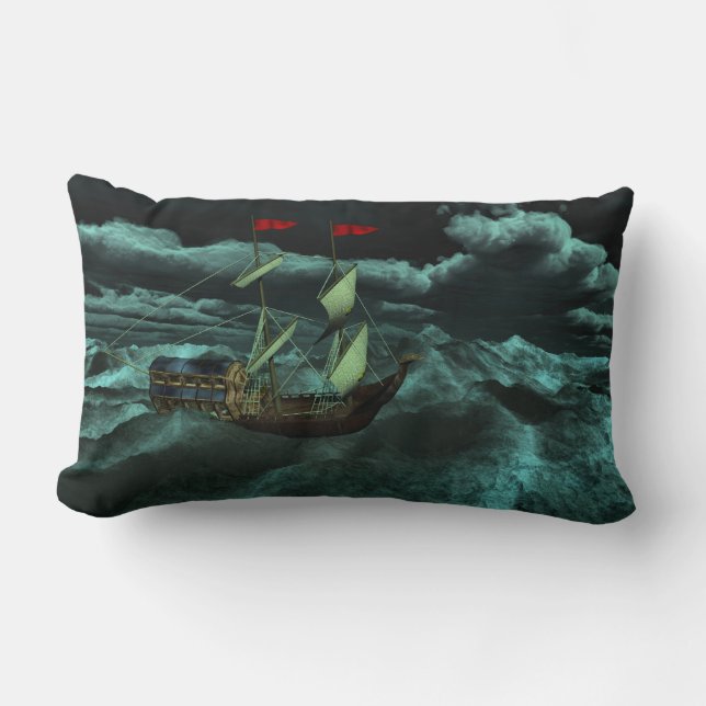 A Wild and Stormy Sea Pillow (Front)