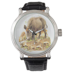 A Wild Boar and Babies Watch