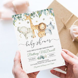 A Wild one Boy Safari Baby Shower Invitation