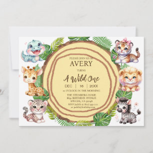 A Wild One Boy's First Birthday Invitations