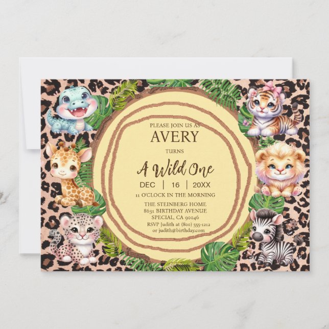 A Wild One Boy's First Birthday Invitations (Front)